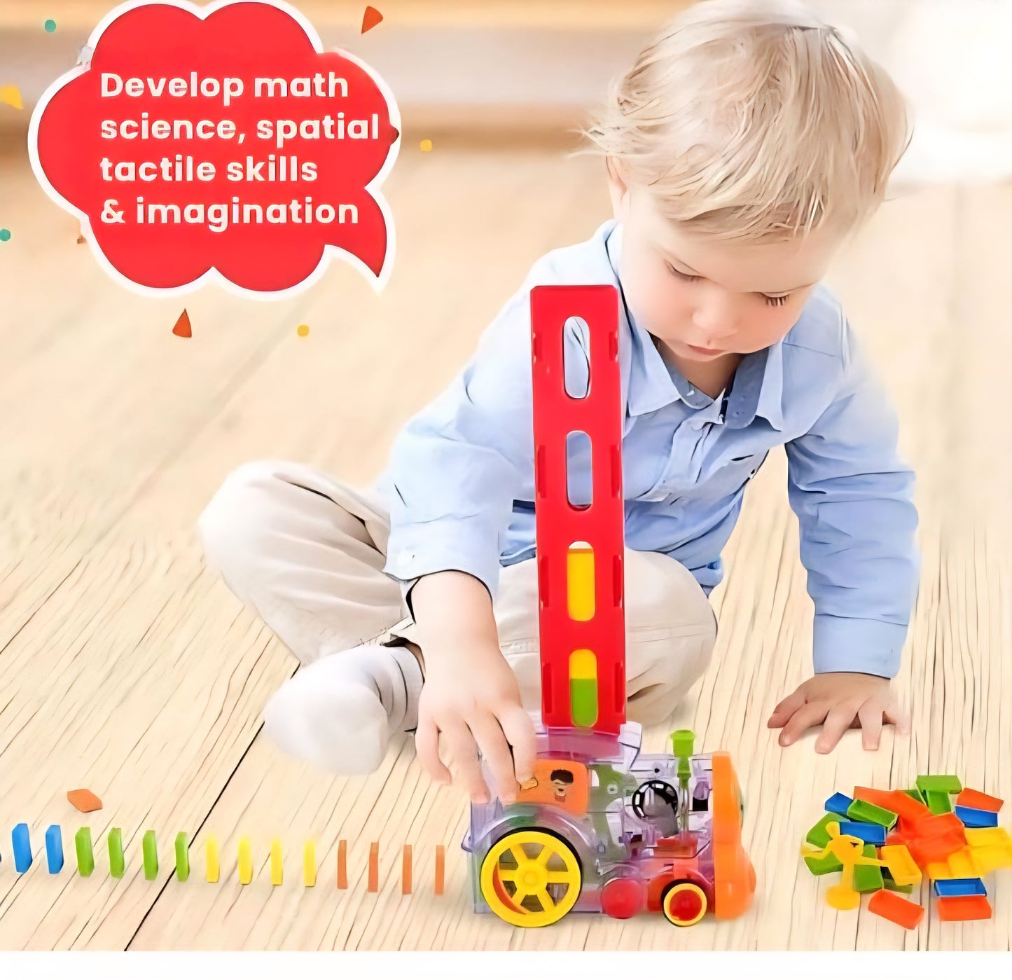 BlockChase™ – Race, Set, Domino | Instant Chain Reactions | Perfect for Little Hands